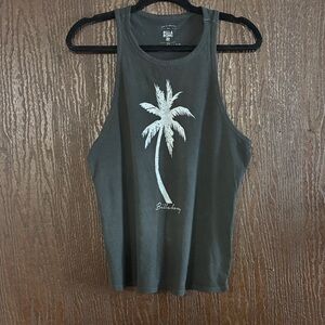 Billabong Olive Green Palm Tank with White Graphic